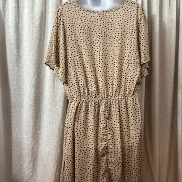 Hayden Los Angeles Beige Tan Black‎ Nude
Polka Dot Boho Lined Maxi Dress Sz 1 XL - Picture 7 of 12